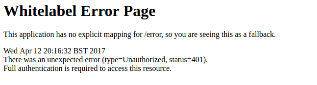 Spring Boot Actuator Trace: 401 Unauthorized error page