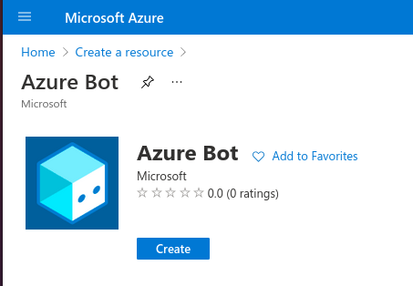 Azure portal: Create a resource > Azure Bot