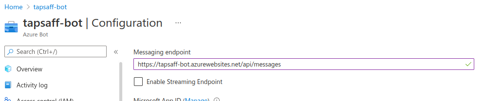Azure Bot Service: Configuration