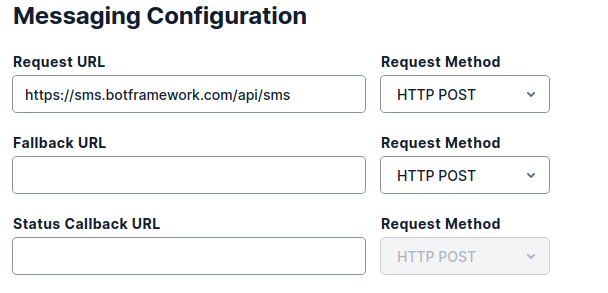 Twilio TwiML messaging configuration